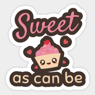 Sweet As Can Be Kawaii Cupcake Sticker